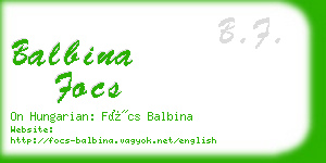balbina focs business card